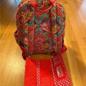 Vera Bradley Multicolor Paisley Backpack, matching wallet and make up bag Vera Bradley Multicolor Paisley Backpack and Wallet main image 2